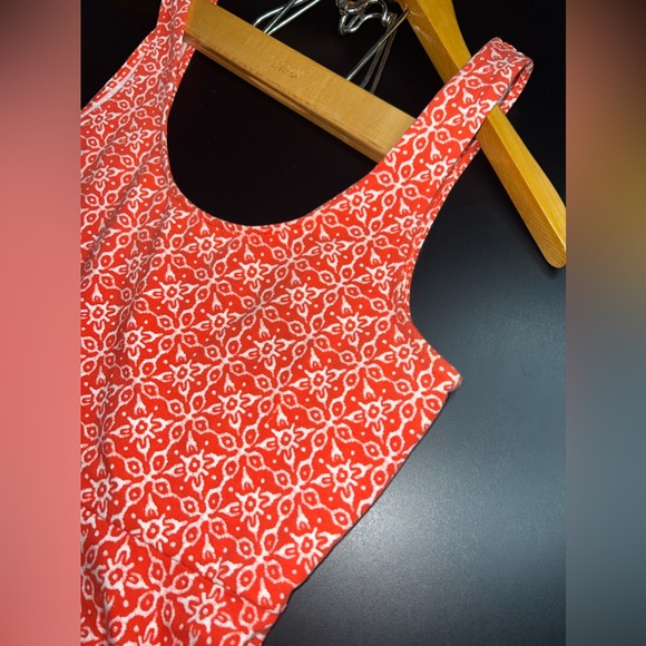 Ecote for URBAN outfitters orange & white Printed Mini Dress Size Medium EUC - Picture 5 of 7